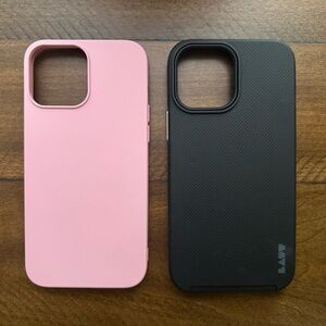 iPhone 13 Pro Max Pink and Black Phone Case bundle